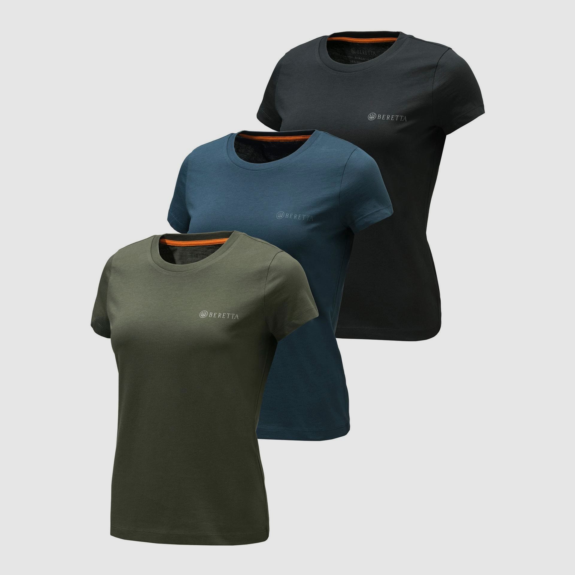 Beretta 3er Set Damen T-shirt Moss & BluEclipse &amp; Black