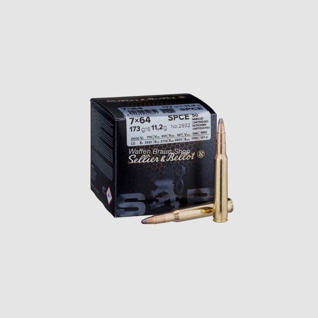 S+B 7x64 SPCE 173grs. 50St