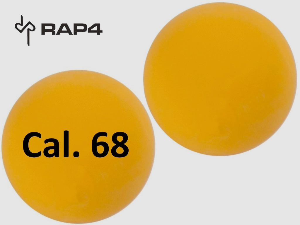 Gummikugeln Rubberballs RAP4 Kaliber .68 gelb 100 StĂĽck