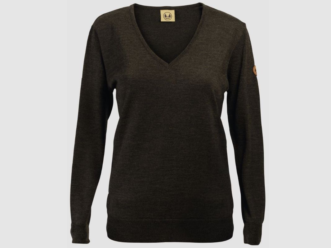 Elch D-Pullover mit V-Ausschnitt Merinowolle Langarm, Bild 2 von 2