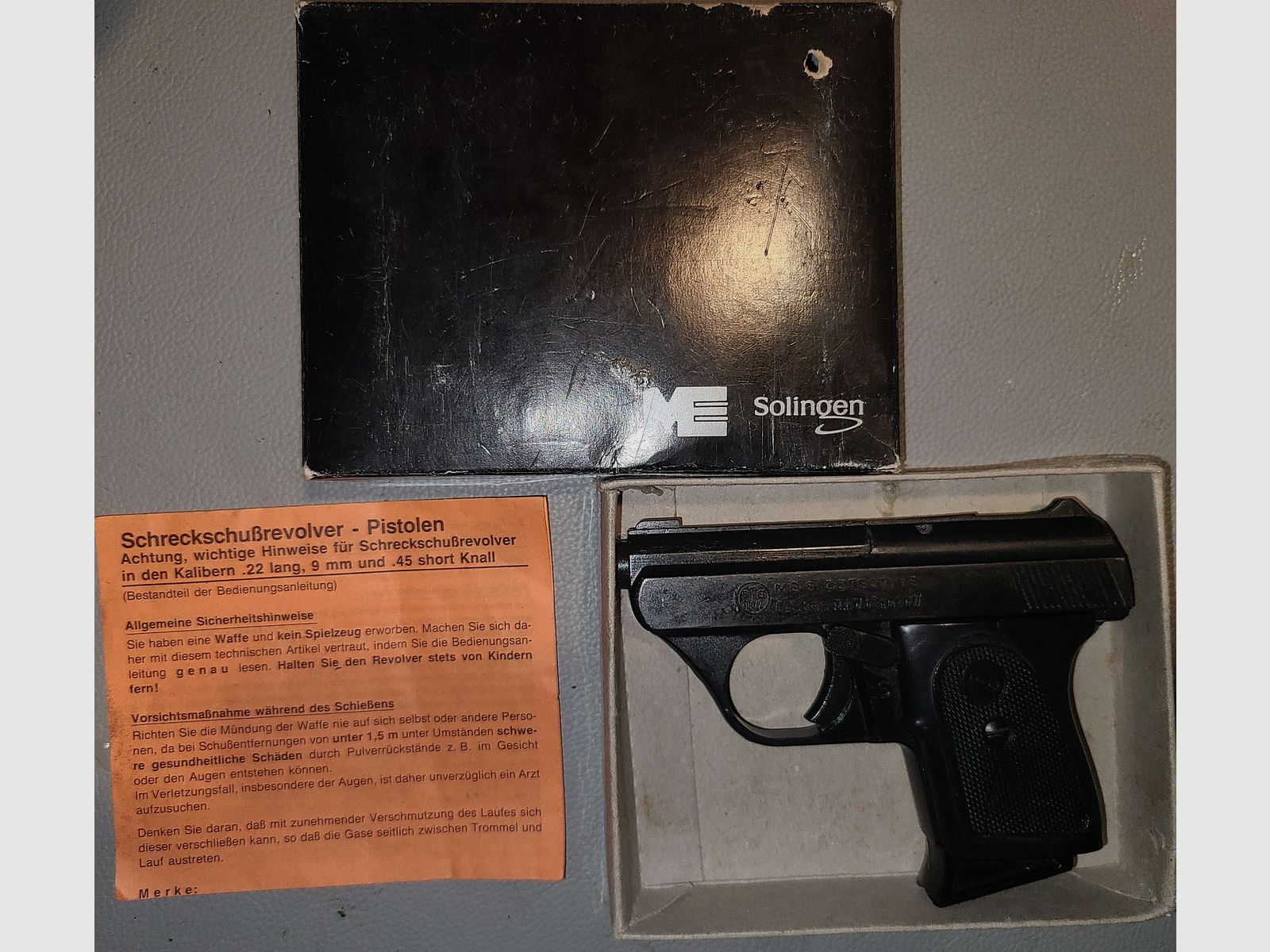 ME 8 DETEKTIVE  / ohne Zubehör / mit OVP / cal. 8mm / PTB 100/2  / SCHRECKSCHUSS GAS PISTOLE SILVESTER SELBSTVERTEIDIGUNG SAMMLUNG / GEBRAUCHT