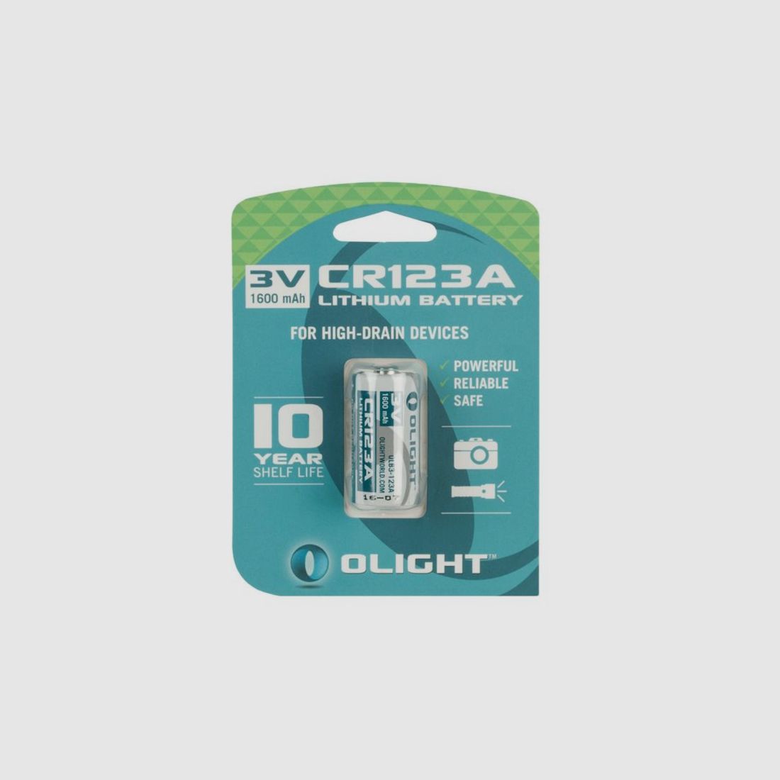 BATERIA OLIGHT CR123A 3,0V 1600MAH LI