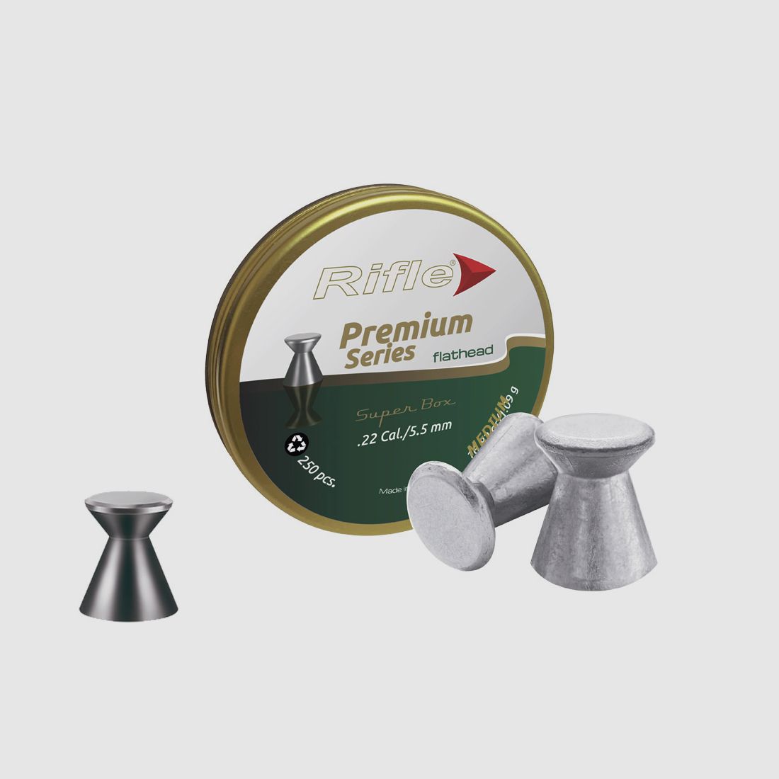 Flachkopf Diabolos Rifle Ammunition Premium Series Flathead SB Kaliber 5,5 mm 1,09 g glatt 250 StĂĽck