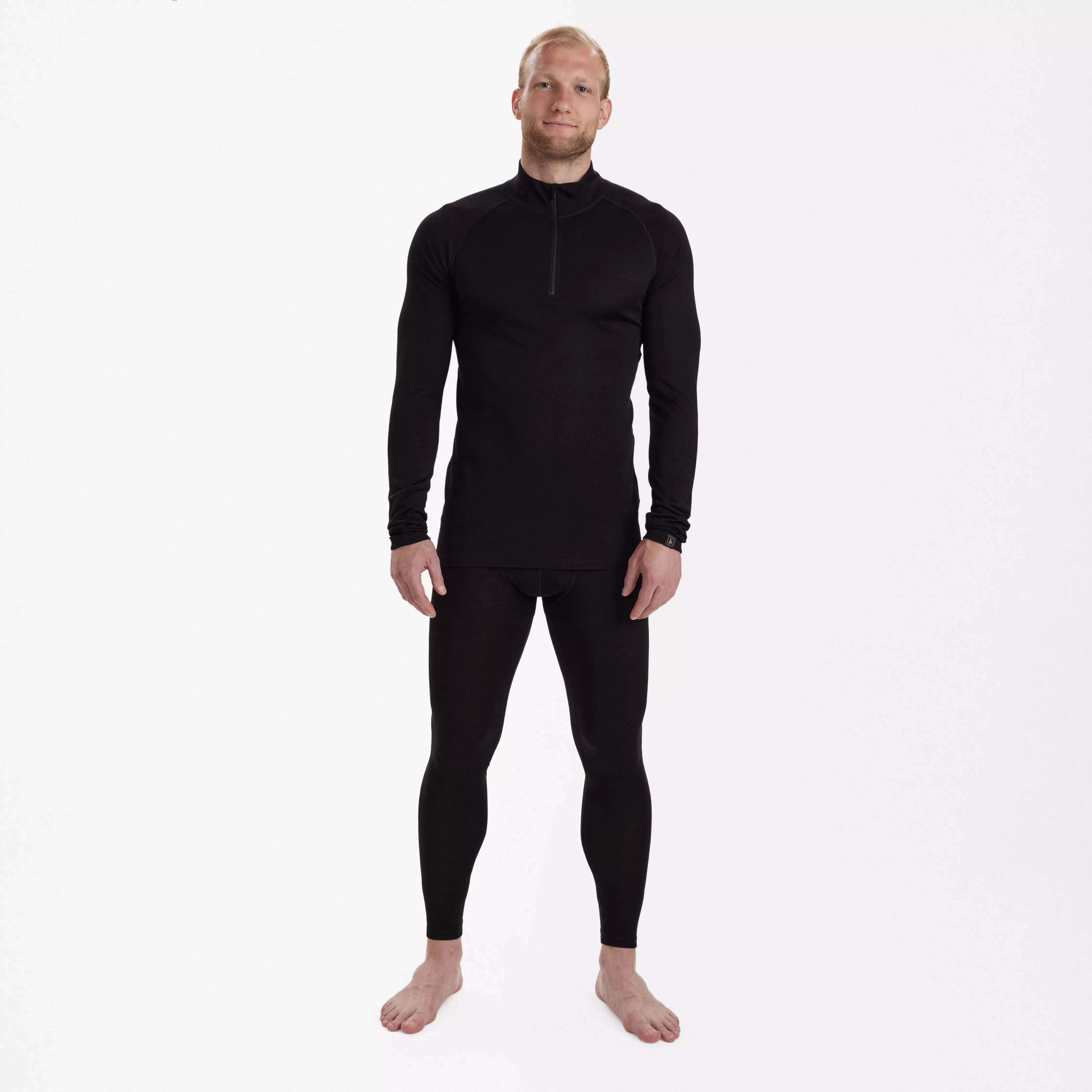 Quinn maglia intima in merino con zip ½ - Black Oak, immagine 3 di 5