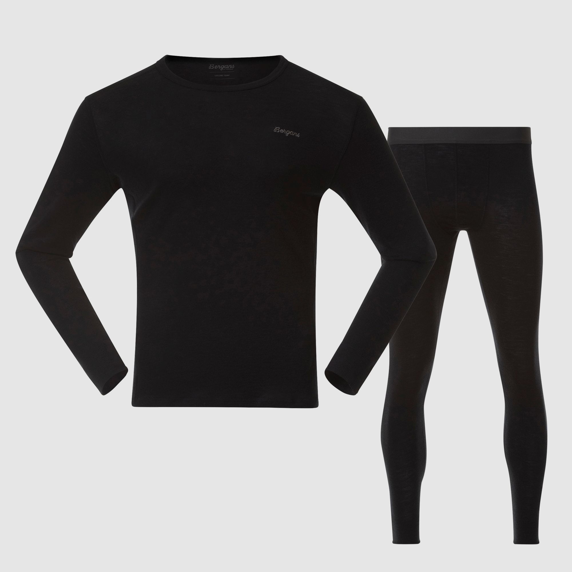 Bergans Allround Merino Bielizna Bazowa Zestaw Mężczyźni Czarny XXL