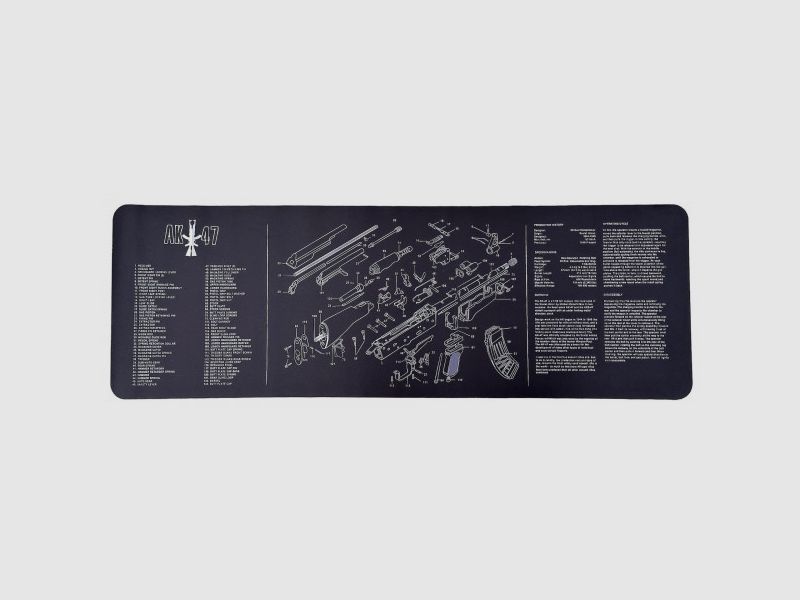 TAPIS D'ARMES AK-47 - NOIR - TAPIS DE RANGEMENT/NETTOYAGE D'ARMES