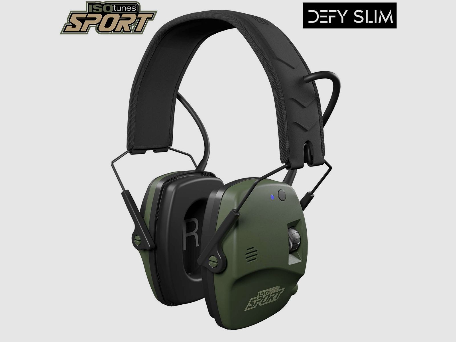 ISOTUNES Sport 37615001 Defy Slim hearing protection in green with Bluetooth