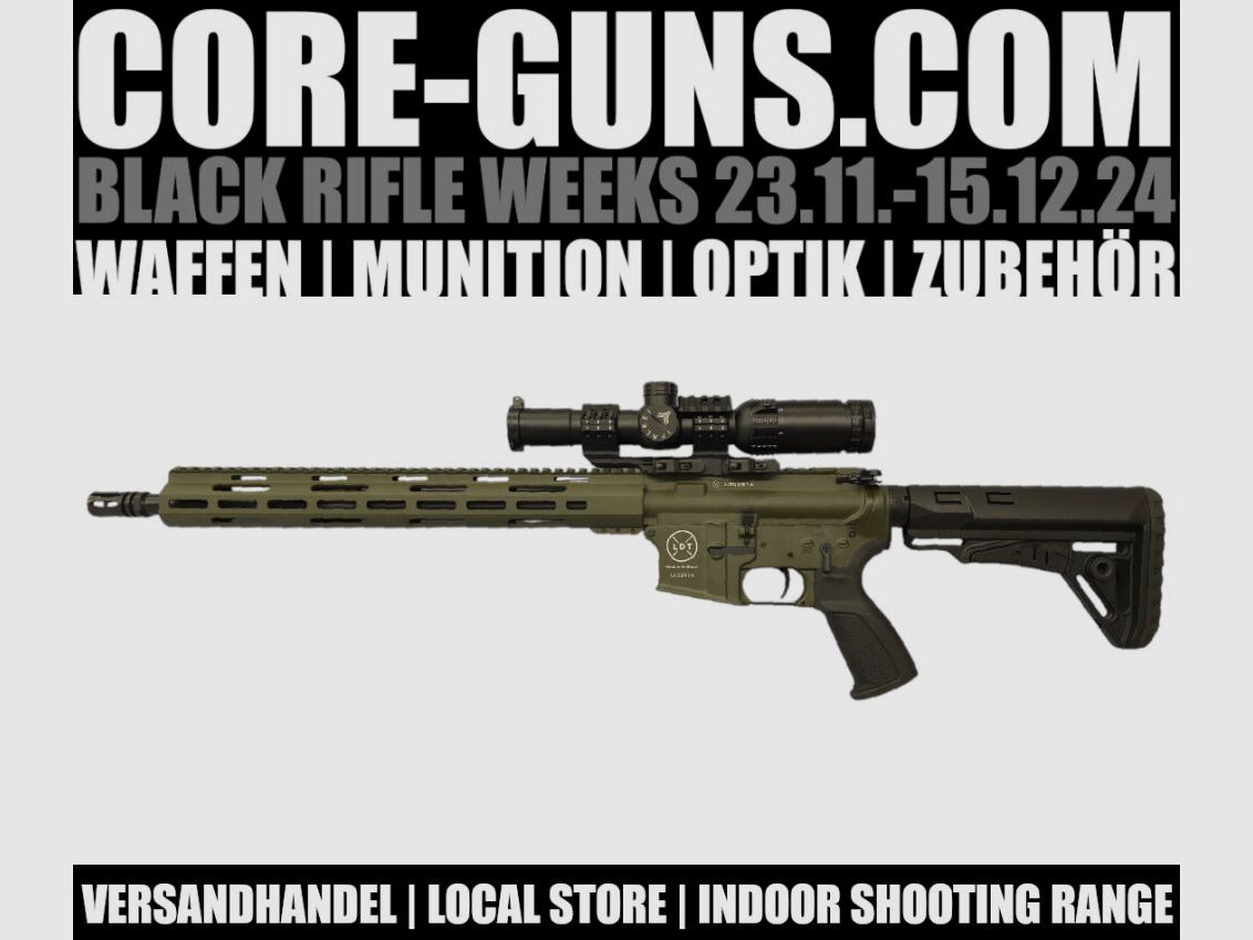 Lux Def Tec L5 AR15 223Rem Edition Langer Handguard OD Green inkl. Falke	 1-8x24L4 und Schmeisser SM30 Quickmontage BLACK RIFLE WEEKS