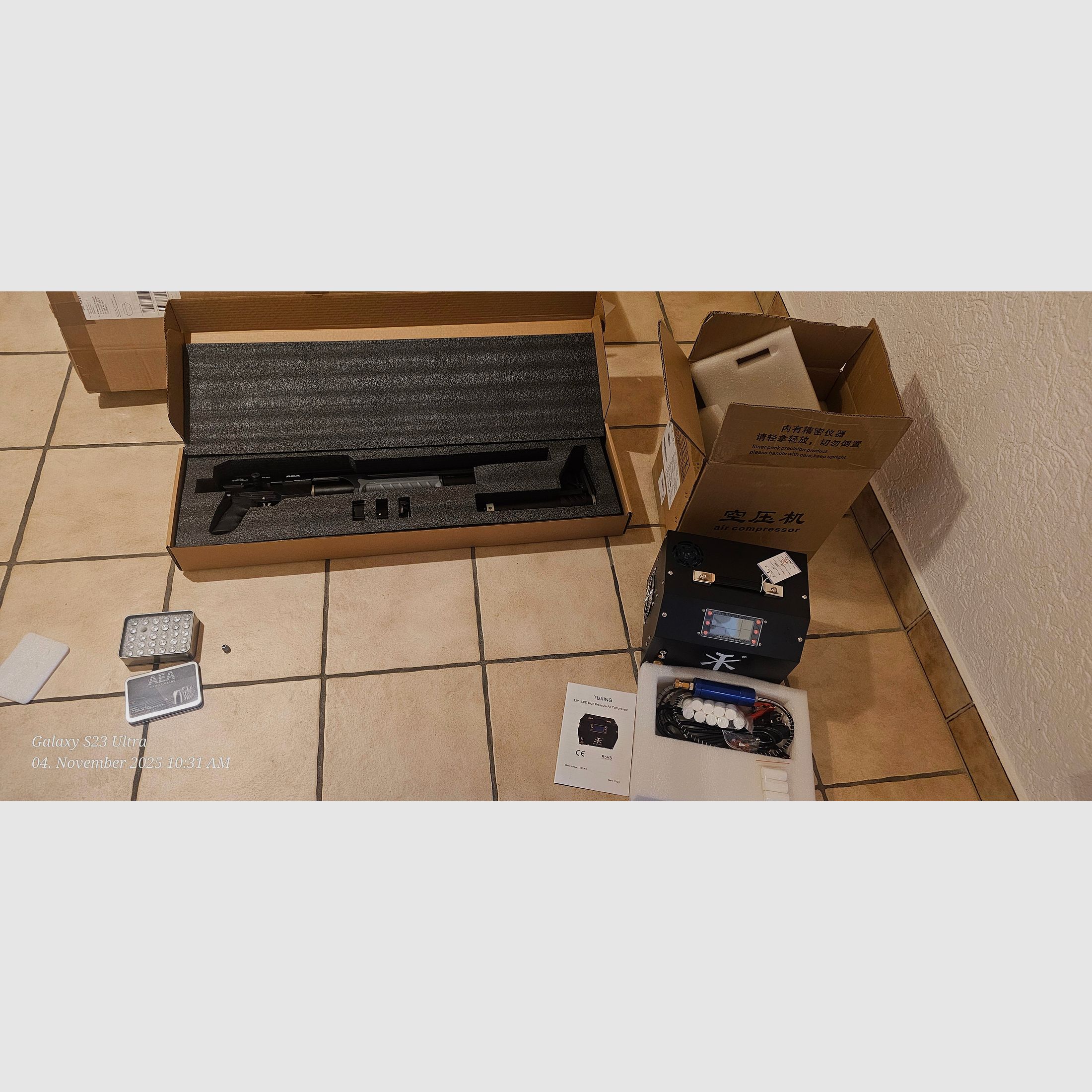 AEA Megalodon 50 caliber with Tuxing compressor and lead slugs