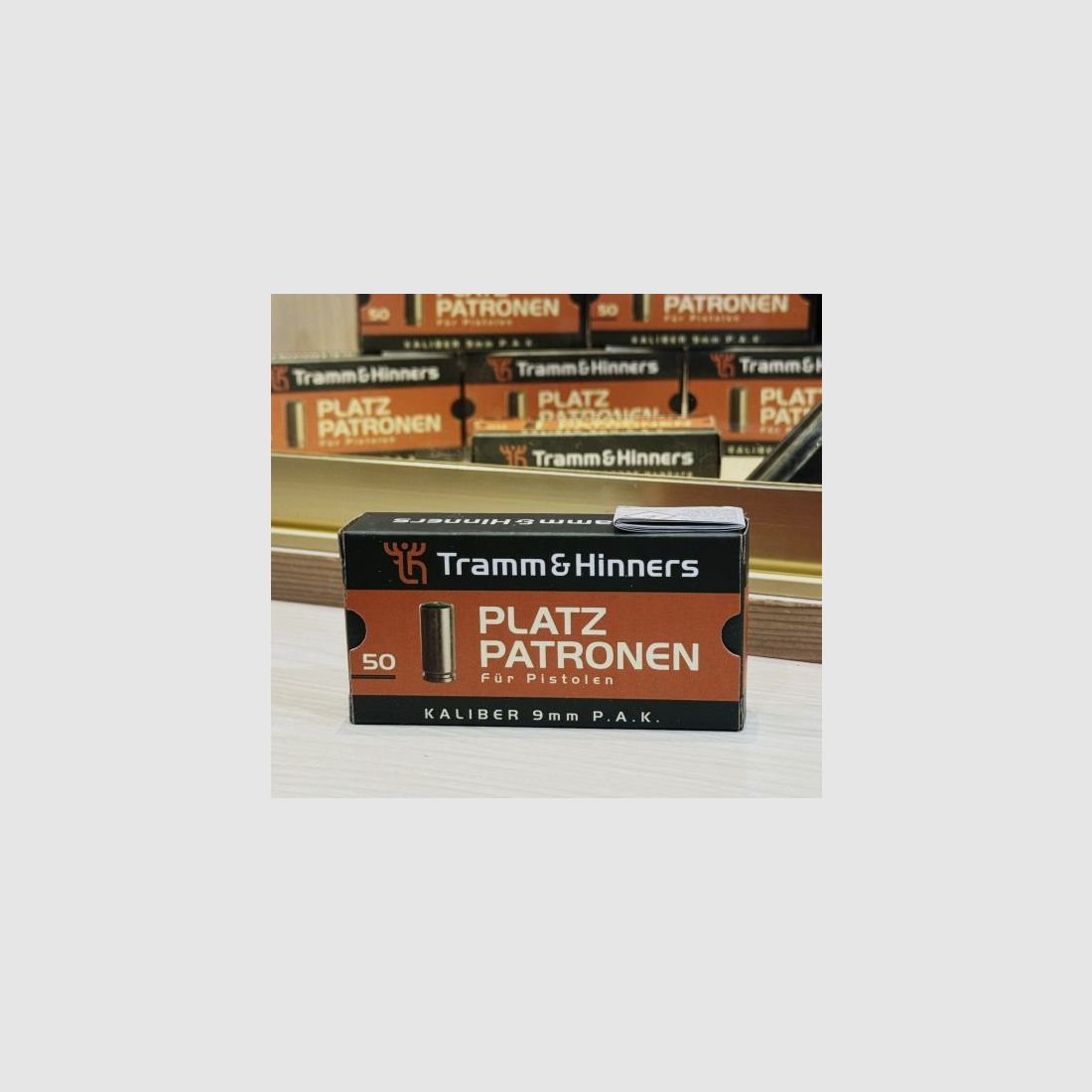 Tramm & Hinners / Umarex - Blank cartridges for pistols 9mm P.A.K. (50 pieces) - Brass case