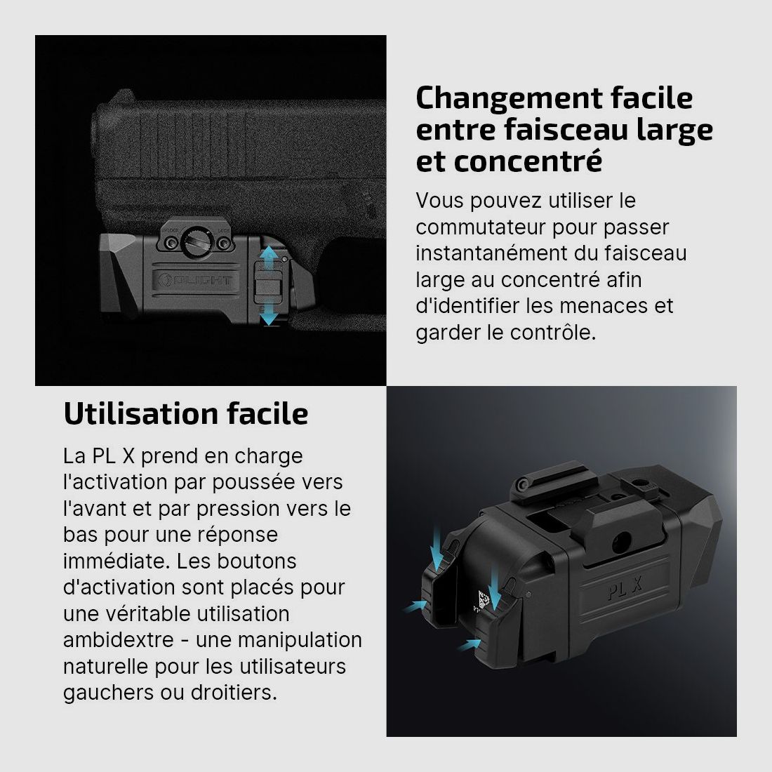 Olight PL X | Taktische USB-C Wiederaufladbare Lampe 1200 Lumen mit Doppelstrahl, Bild 6 von 8