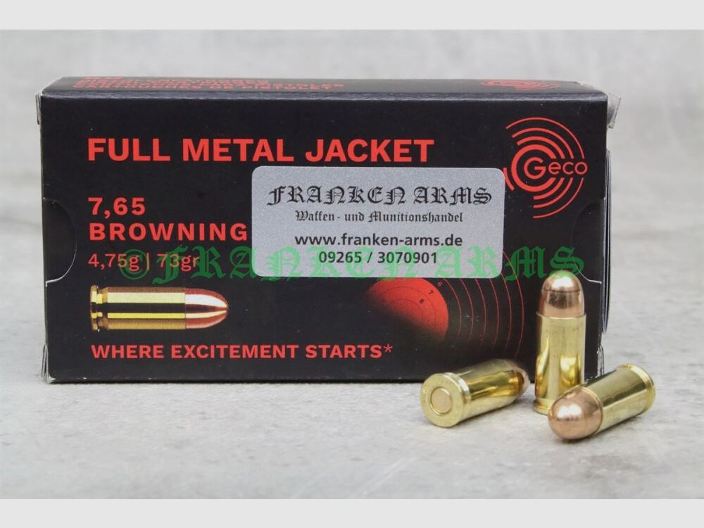 Geco 7,65 Browning VM 73gr. 4,75g 50 Stück Staffelpreise