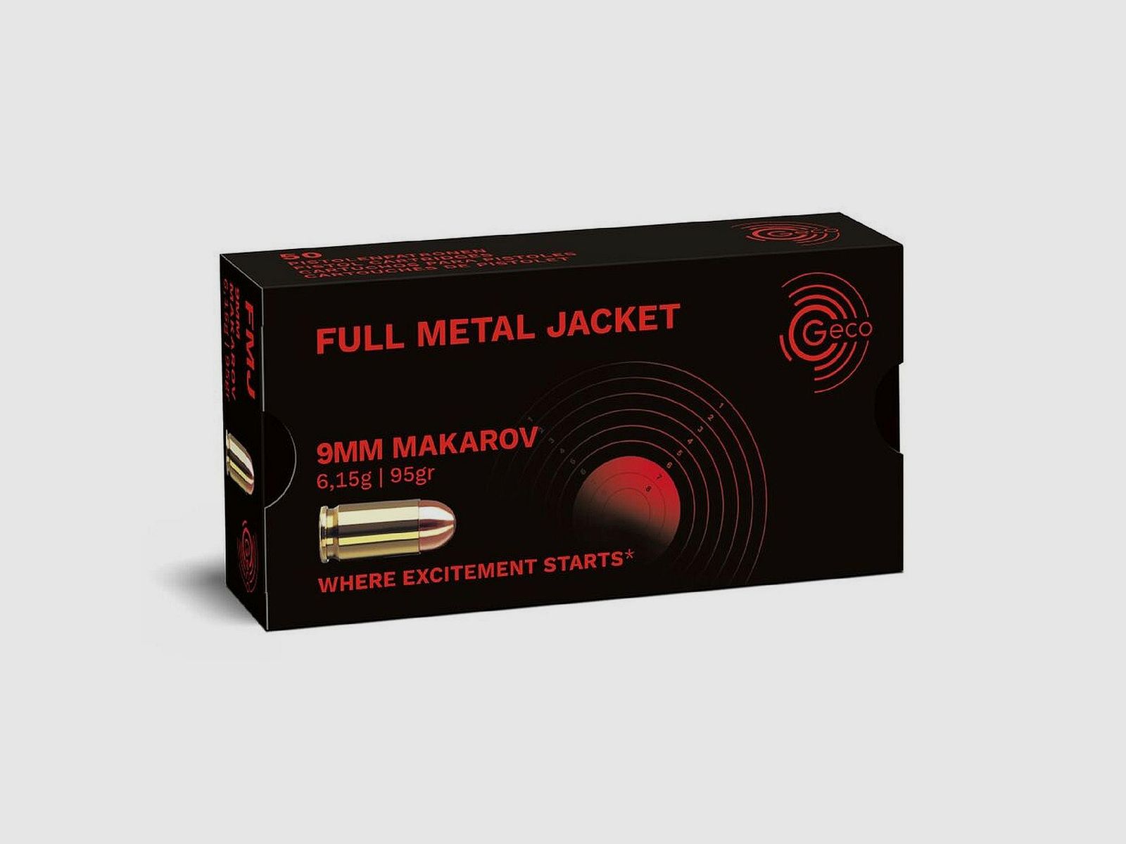 GECO 9 mm Makarov Full Metal Jacket 6,15g/95gr 50Stk.