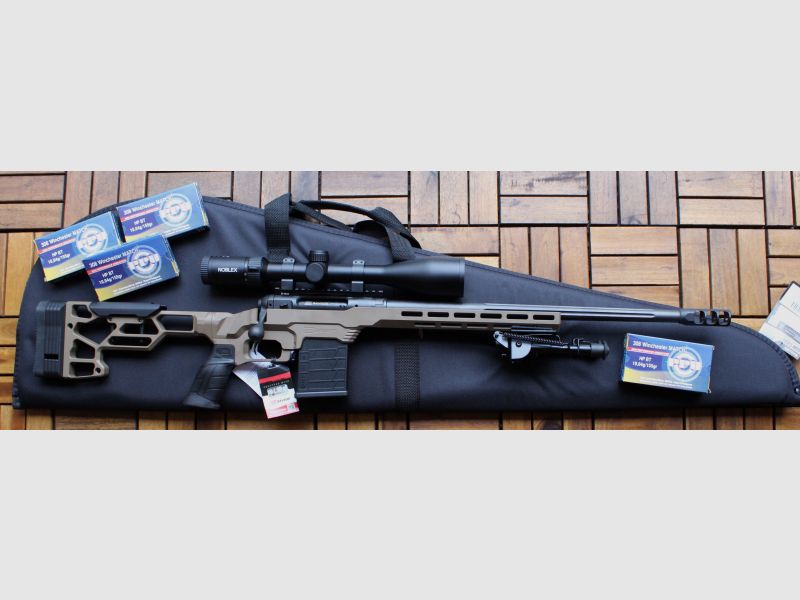 Savage 110 Precision Repetierbüchse Kal. 308 Win.Noblex ZF 5-30x56, Zweibein