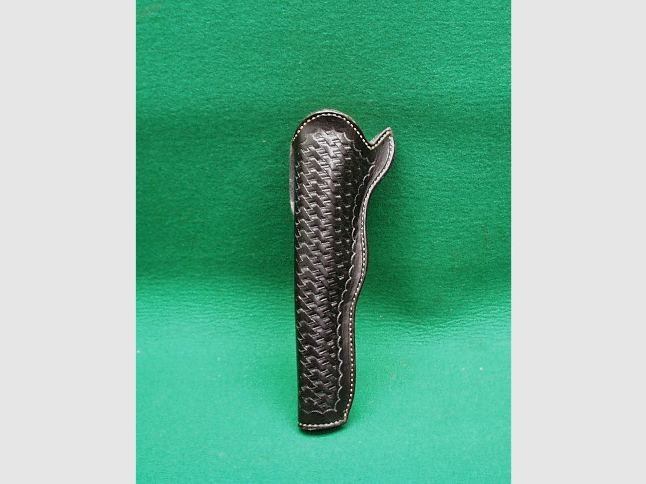 Funda de cuero hecha a medida, negra, para revólver de 8"