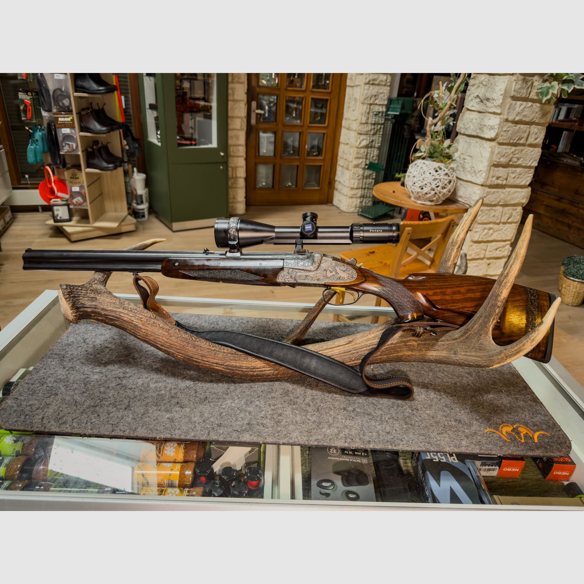 BBF 7X65R / 12/70 with 5.6×52 R insert barrel – from the possession of Gerhard Stauch (GDR) with interchangeable barrel