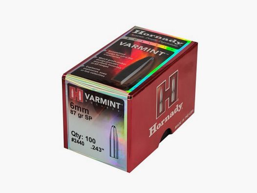 OGIVA HORNADY 6MM(243″) 87GR. SP VARMINT