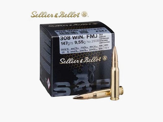 S&B .308 Win FMJ 147 grs – 50 stuks