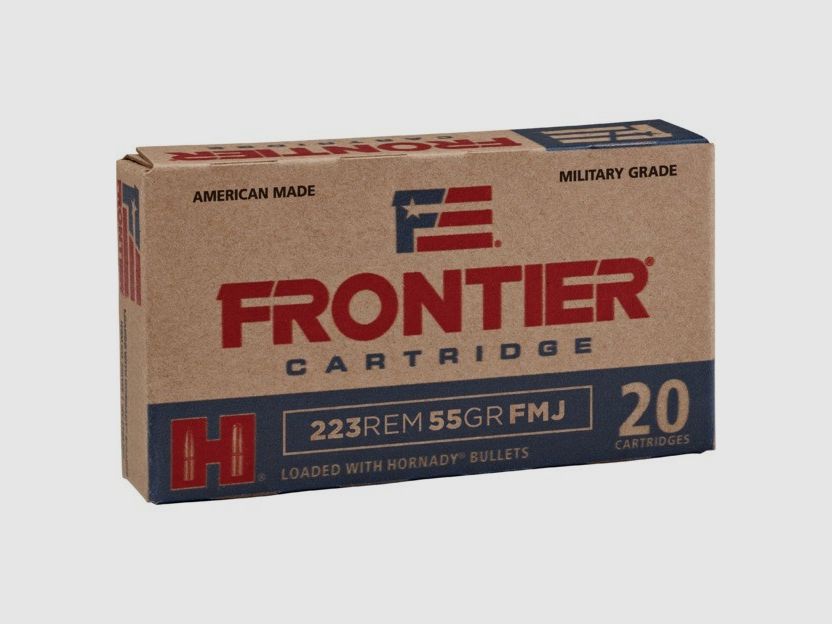 HORNADY FR100 FRONTIER AMMO .223 REM 55GR FMJ 20/500/90000