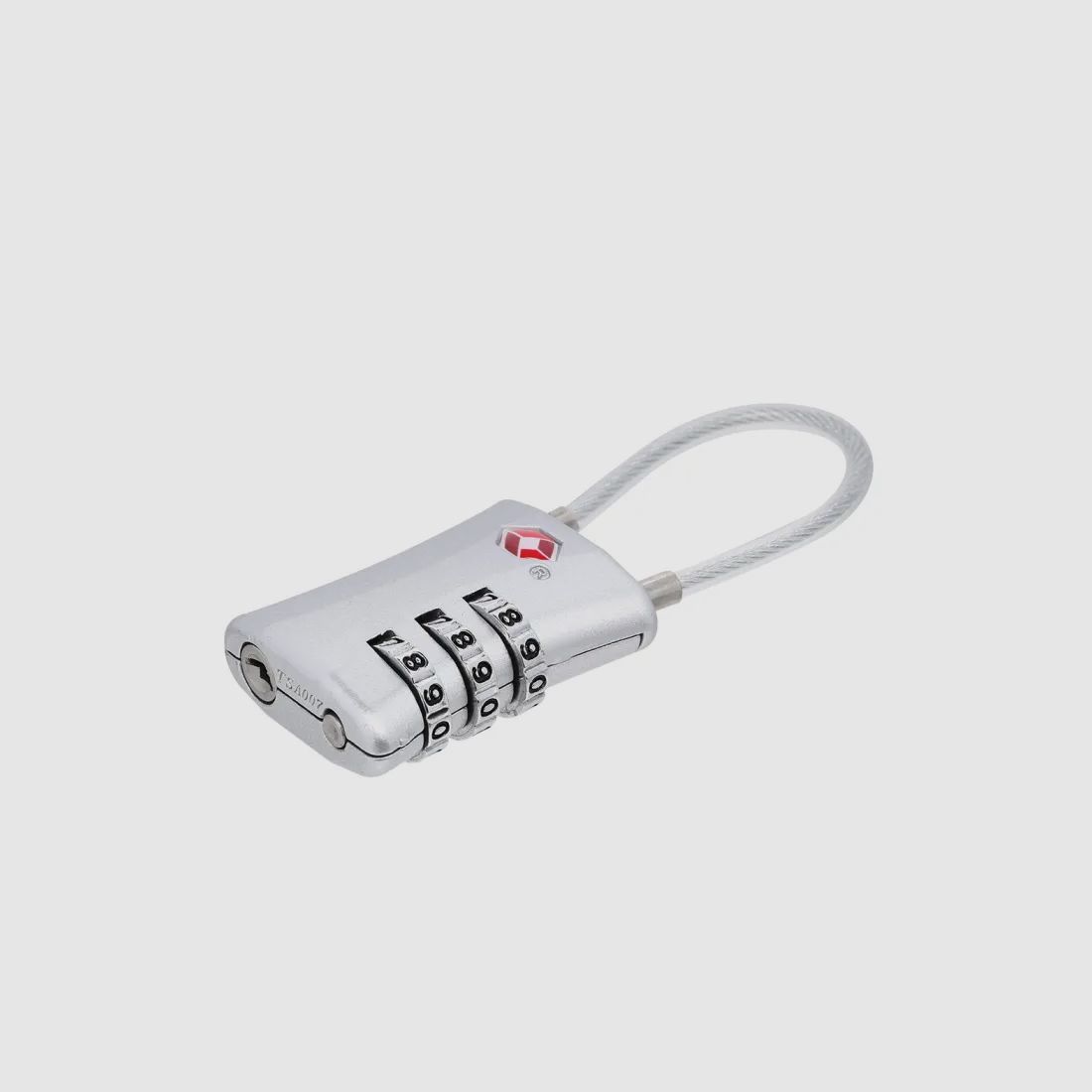TSA luggage lock "Comfort" with steel cable in silver