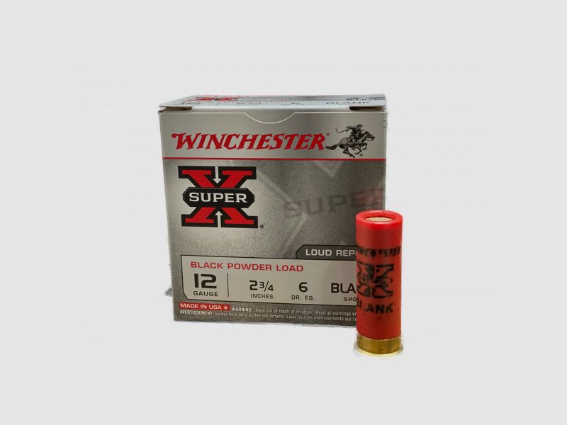 WINCHESTER SUPER X SCHWARZPULVER-SALUT-/KNALLPATRONE - 12/70 - 25 SCHUSS