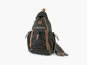 STEINKAUZ-Schultertasche "Querkopf", Waxed Cotton, Oliv
