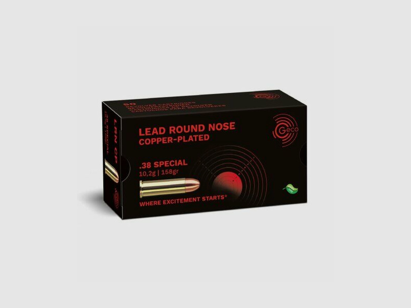 GECO .38 Special Lead Round Nose, copper-plated 10.2g/158gr