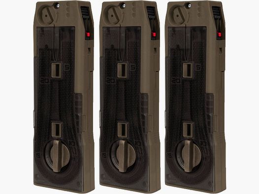 3x Planet Eclipse CF20 / 20 Schuss Magazin FSR (Earth Braun)