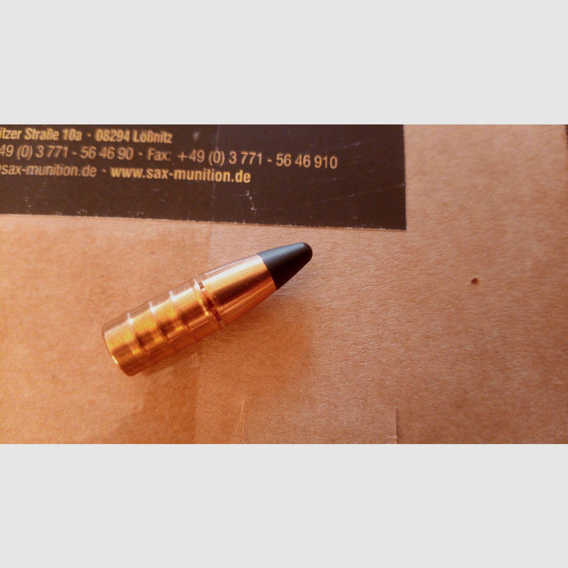 240 SAX KJG SR 7.62 / .308 projectiles 123.1gr 8.0g 2.0g fragments 29mm long BC: 0.303