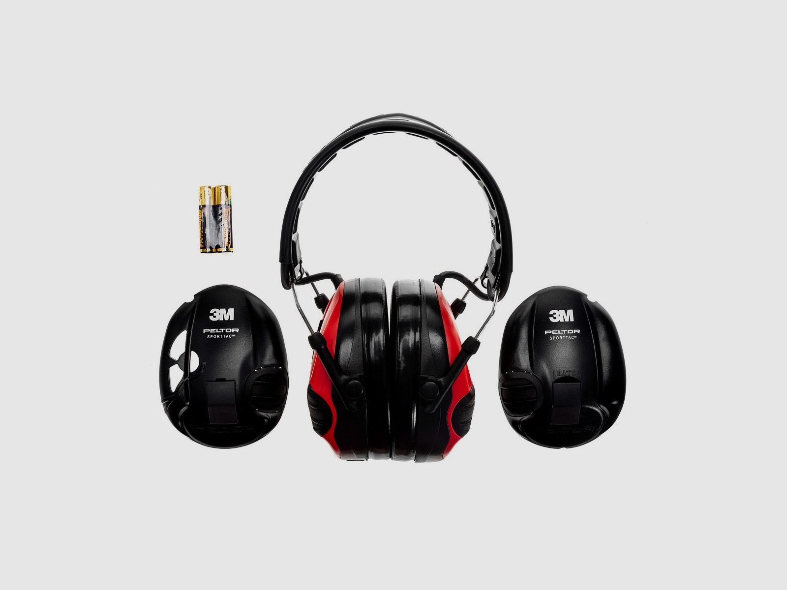 3M – Orejeras electrónicas Peltor SportTac – Negro/Rojo, imagen 2 de 3