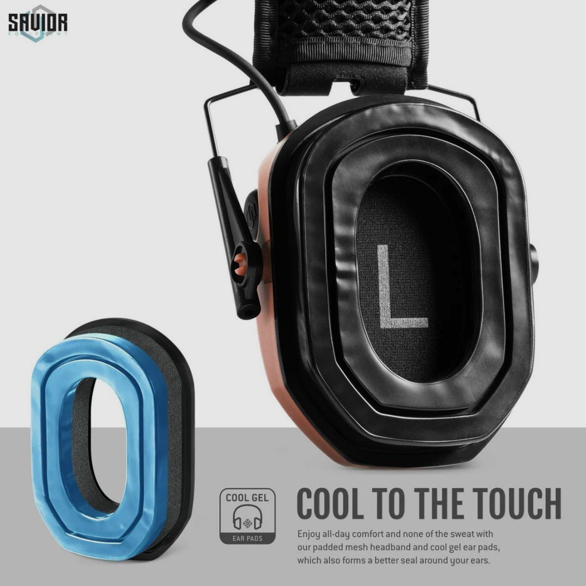 Savior – Casque antibruit actif à gel Apollo – Coral Peach – EM-APOLLO-CH, image 4 sur 7