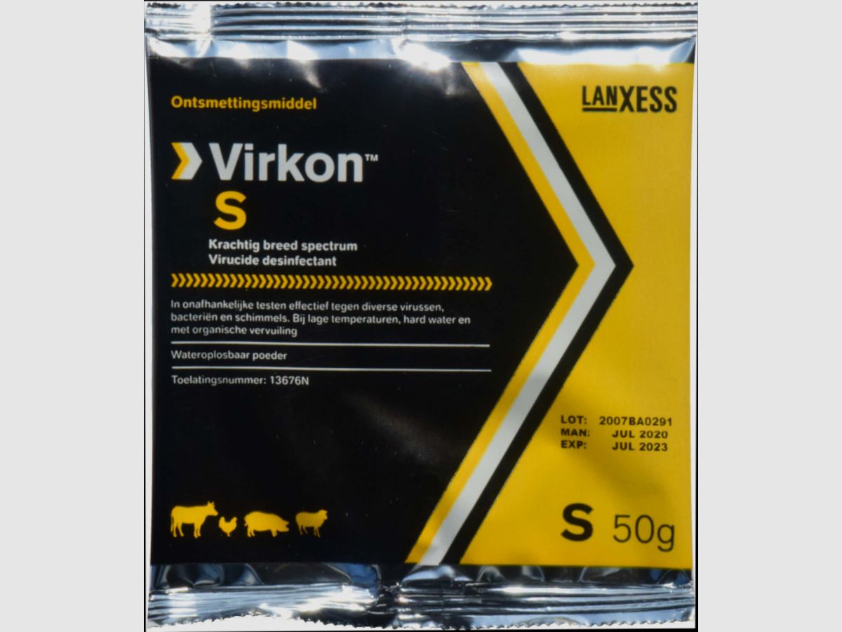 Vikron S Virkon S désinfectant de 50 grammes pour 5 litres contre RHD/VHD, la myxomatose et plus de 500 agents pathogènes, image 1 sur 7
