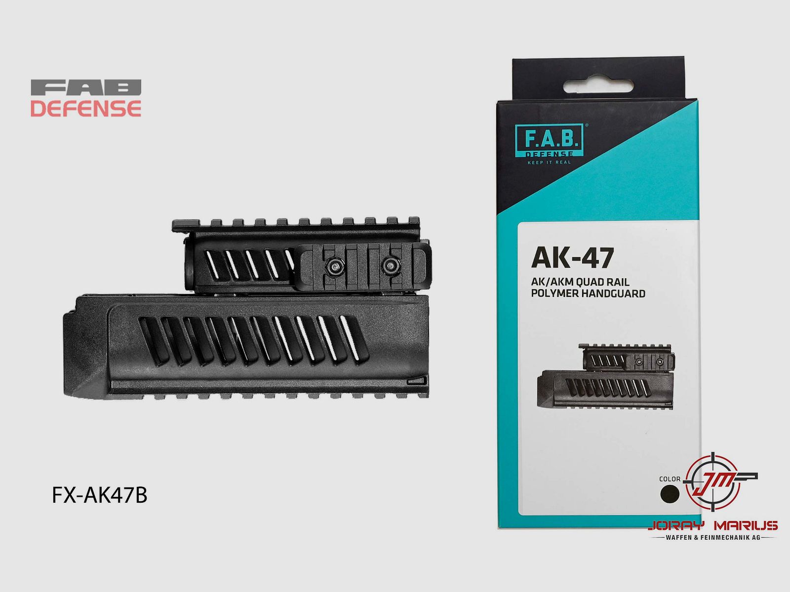 FAB Defense AK/AKM Quad Rail Handguard Black
