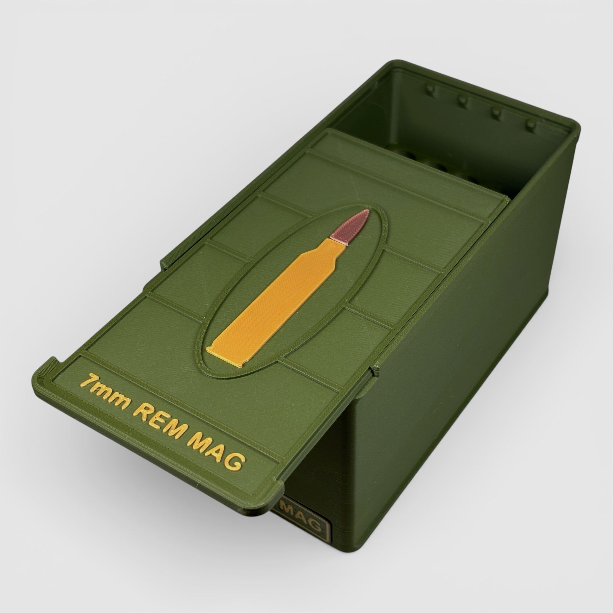 Coconut Innovations Ammunition Box / 7mm REM Mag / 'Sliding Lid' / Cartridge Box, Ammo Box