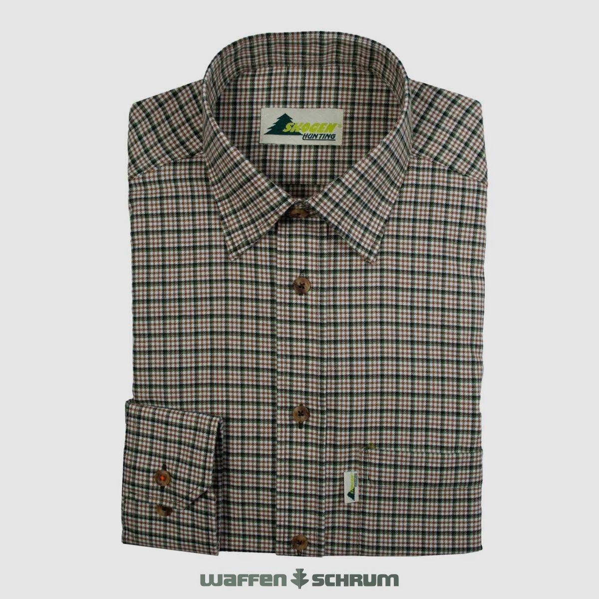 Camisa Skogen cuello Kent natural /oliva