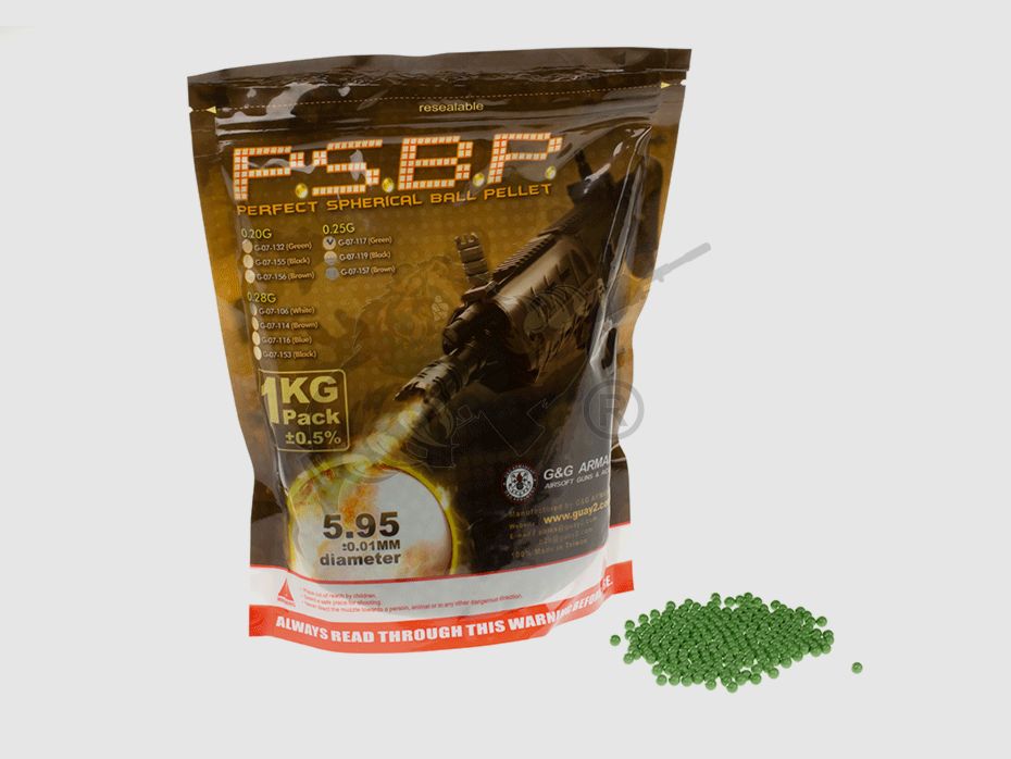 Perfect Airsoft BB`s 0.25g (4.000 Stück) diameter 5,95mm - Grün