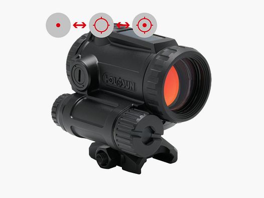 Holosun Point Rouge avec Dispositif de Ciblage Laser, Modèle ARO-EVO-DUAL avec Réticule Rouge: Point 2MOA & Point Circulaire 65MOA et Laser Vert avec Laser IR