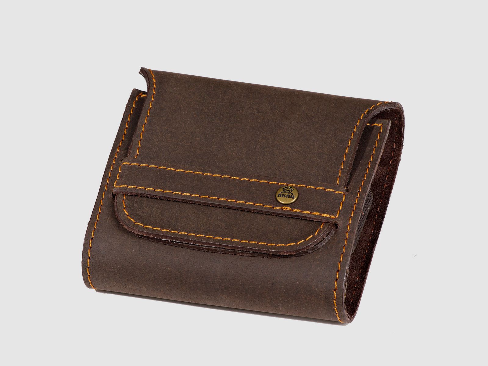 AKAH patroonetui van buffelleer voor 3 kogelpatronen en 4 hagelpatronen