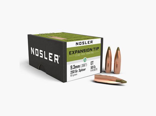 NOSLER E-TIP BLEIFREIE JAGDGESCHOSSE - 9,3mm - 250gr.