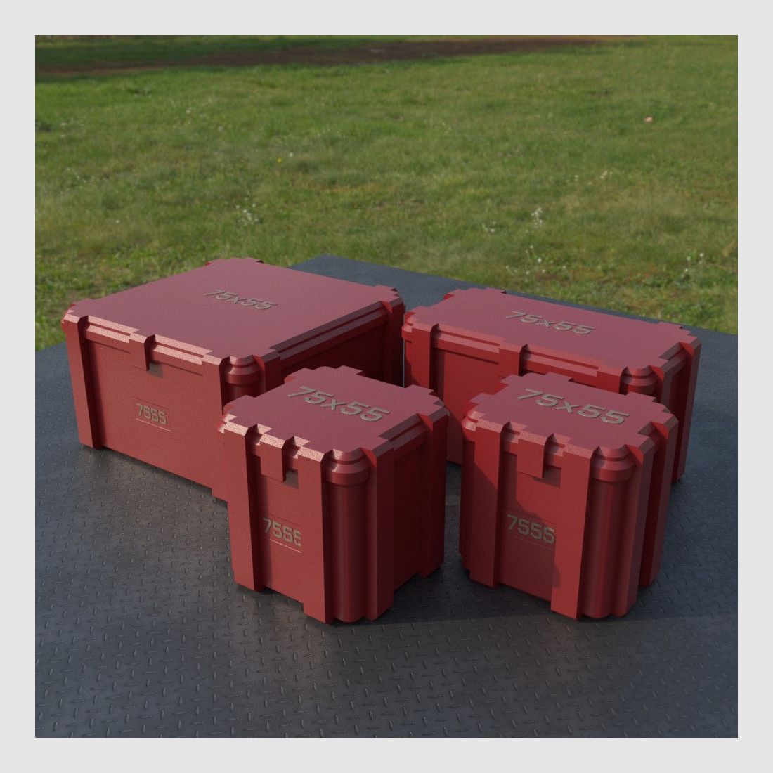 Filamelt ammunition box / 7.5x55 / 'flip lid' / cartridge box, ammo box, image 4 of 8
