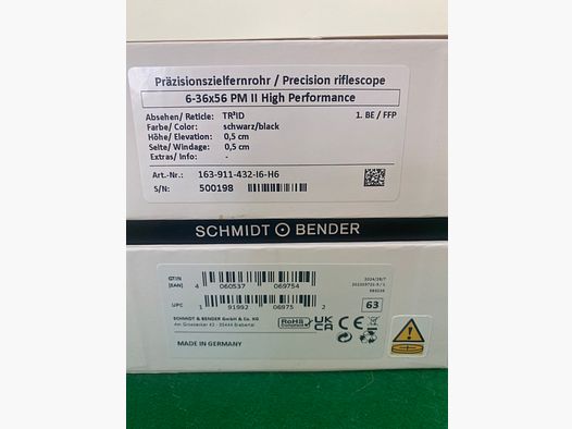 Schmdt & Bender 6-36x56 PM II High Performance TR²ID 0,5 cm cw MT II MTC LT / SZC 39,5 MRAD 