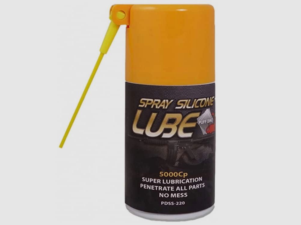 PuffDino Silikon Spray / Sprüh-Fett für Paintball & Airsoft Markierer (130ml)