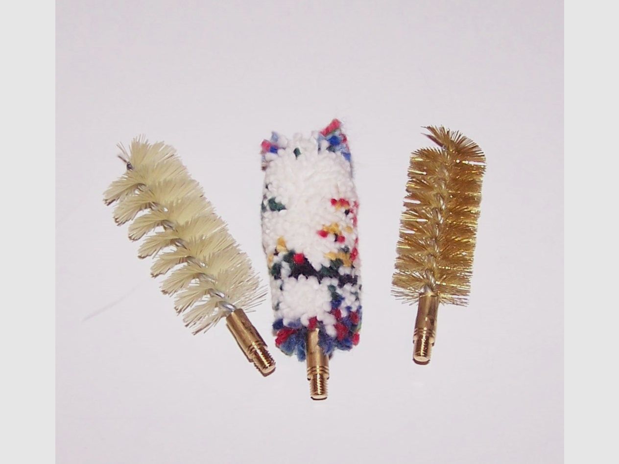 Set aus 3 Reinigungsbürsten, Nylon, Messing und Wolle, Kal. 24, Bild 2 von 2