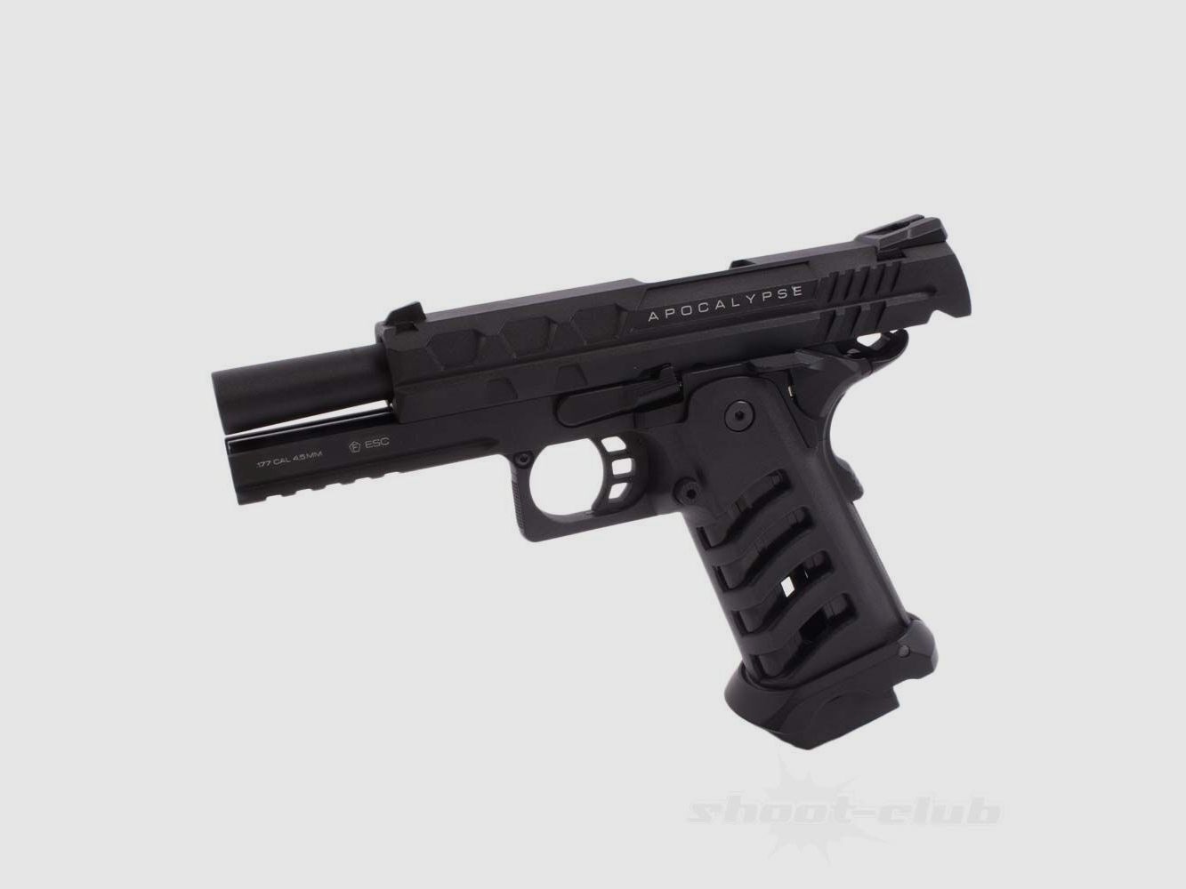 NX Apocalypse Co2 Pistole mit Blow Back 4,5mm Schwarz Skelett-Griffstück