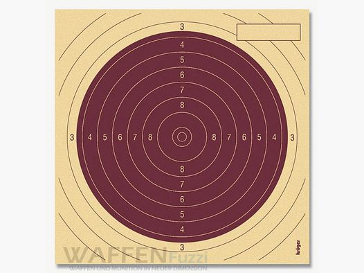 Target red numbered 50 meters small caliber target