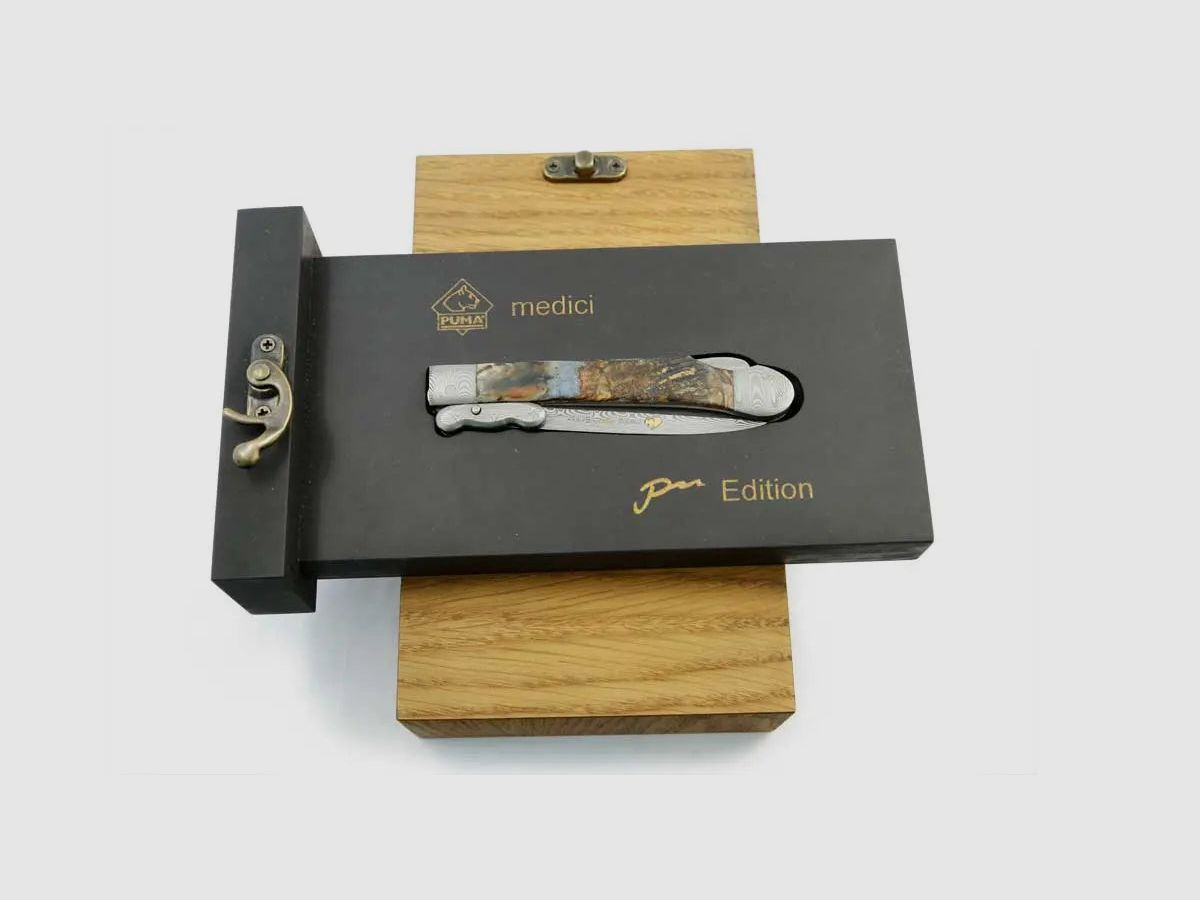 PUMA medici PM-edition, limitiert auf 50 Stück, Goldätzung, DAMASTEEL® DS93X™