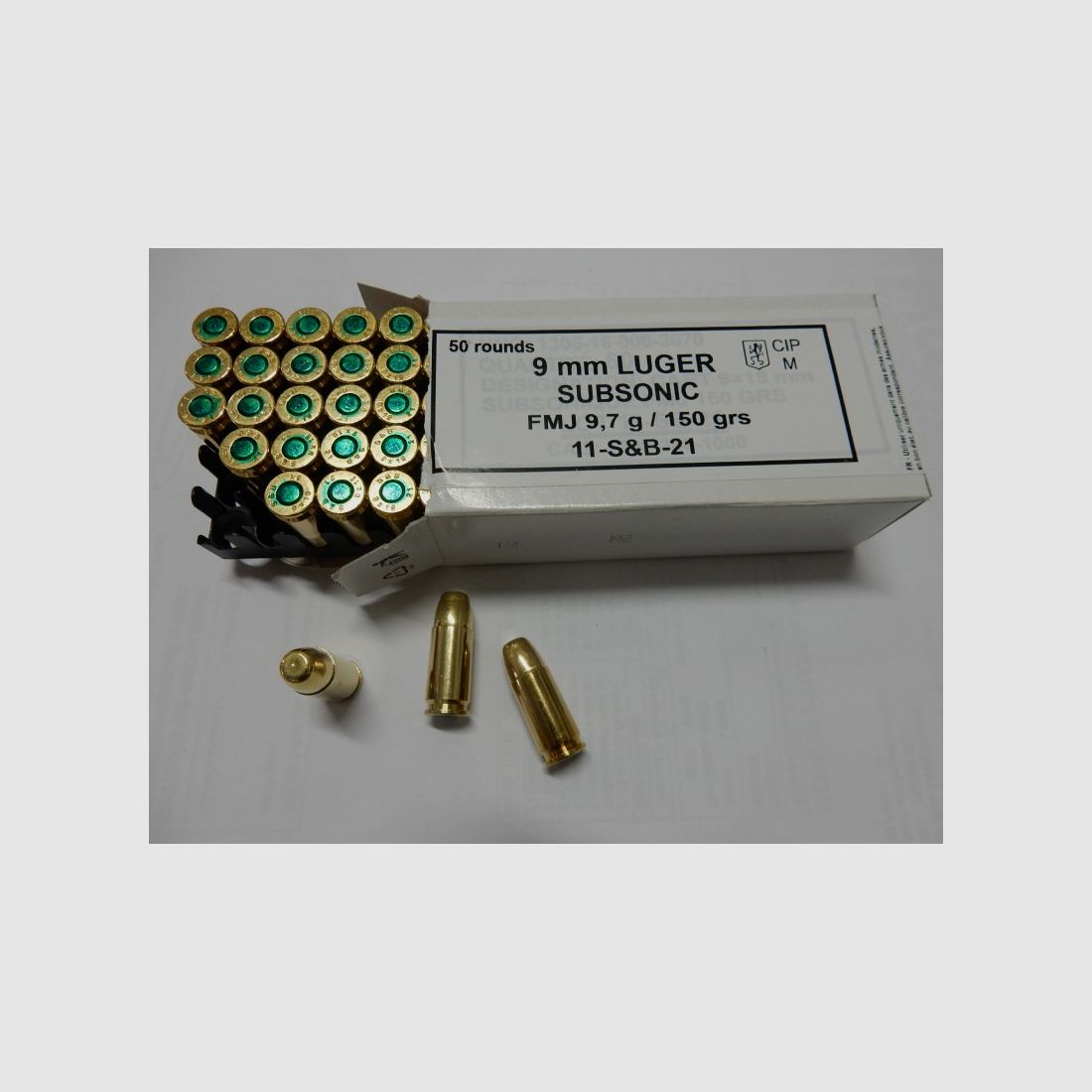 MUNITION SELLIER & BELLOT KAL 9X19 SUBSONIC 150 GRS FMJ PACKUNG MIT 50, Bild 1 von 3