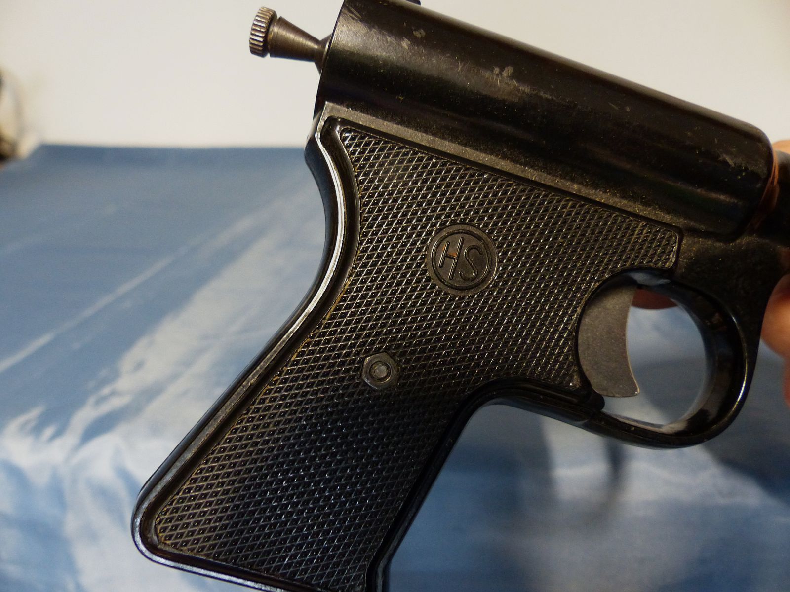 Pistolet à air comprimé ancien, pistolet en bakélite, pistolet HS Schmidt Mod. 9 A, canon télescopique, calibre 4,5 mm