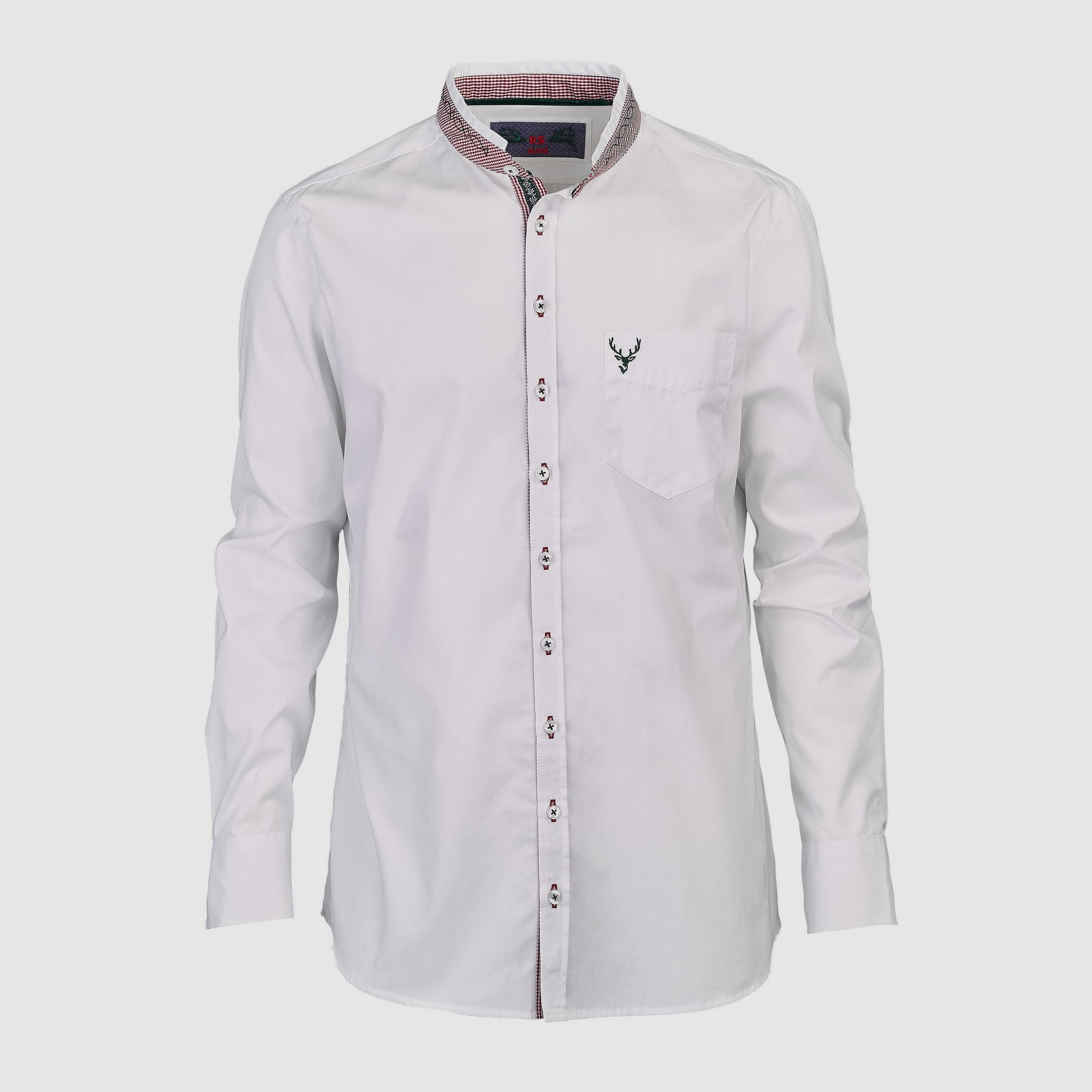 OS-Trachten Men's Long Sleeve Shirt, Slim Fit