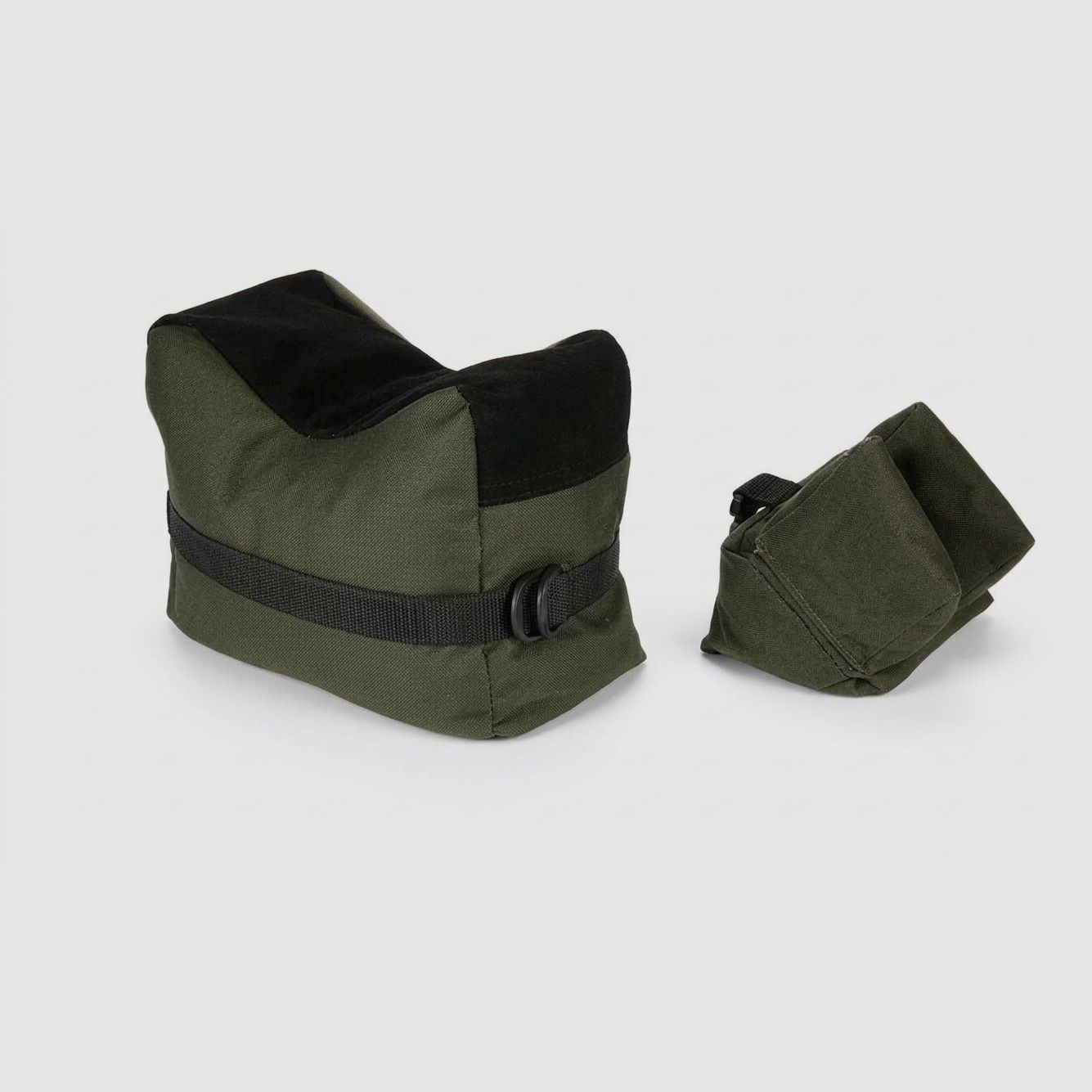 Schießsack SET Gewehr Auflagekissen Einschieß-Sack Vorne & Hinten mit Schnellverschluss-Clip